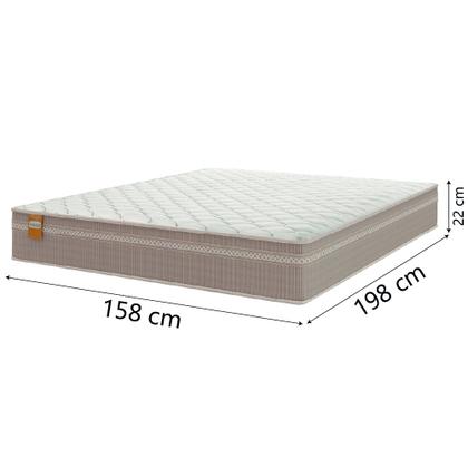 Cama Box Baú Casal Queen Colchão Molas Qatar 158x198x63cm Bege/Branco Inducol - Suporta Até 200 Kg Pessoa - CELUPLAS Imagem de Cama Box Baú Casal Queen Colchão Molas Qatar 158x198x63cm Bege/Branco Inducol - Suporta Até 200 Kg Pessoa