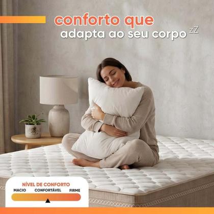 Imagem de Cama Box Baú Casal Queen Colchão Molas Qatar 158x198x63cm Bege/Branco Inducol - Suporta Até 200 Kg Pessoa