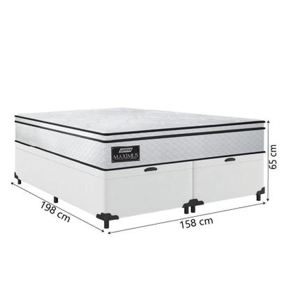 Imagem de Cama Box Baú Casal Queen Gazin Colchão Molas Ensacadas
