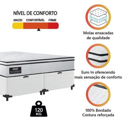 Imagem de Cama Box Baú Casal Queen Gazin Colchão Molas Ensacadas