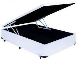 Imagem de Cama Box Baú Casal Sintético Branco 38x138x188