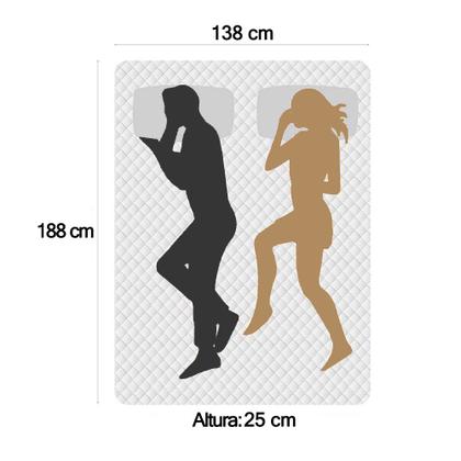 Imagem de Cama Box Baú Casal Sintético Cremil + Colchão Molas Ensacadas AirPrime 138x188x65cm Preto