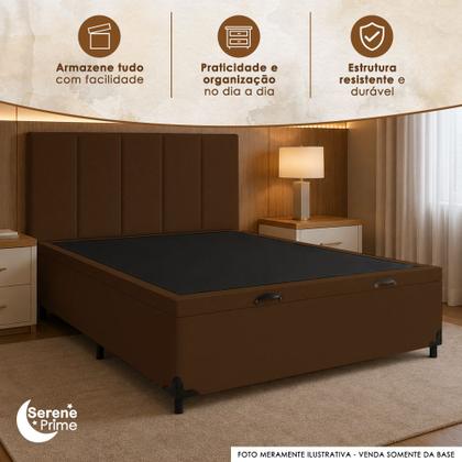 Imagem de Cama Box Baú Casal Sintético SerenePrime Marrom 138x188x44