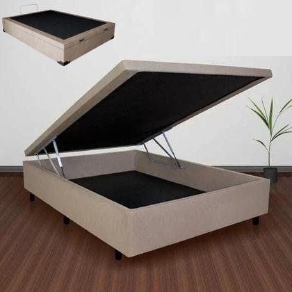 Imagem de Cama Box baú casal suede 138x188 Bege