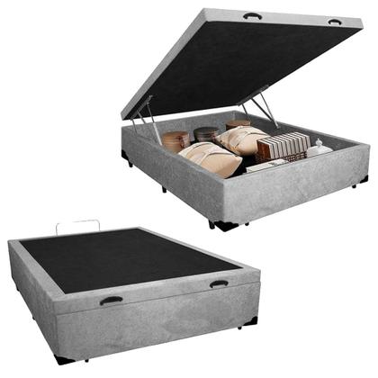 Imagem de Cama Box Baú Casal Suede + Colchão De Espuma D33 - SerenePrime - 138cm Cinza
