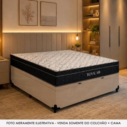 Imagem de Cama Box Baú Casal Suede + Colchão Molas Ensacadas Royal Sleep Royal Air 138x188x67