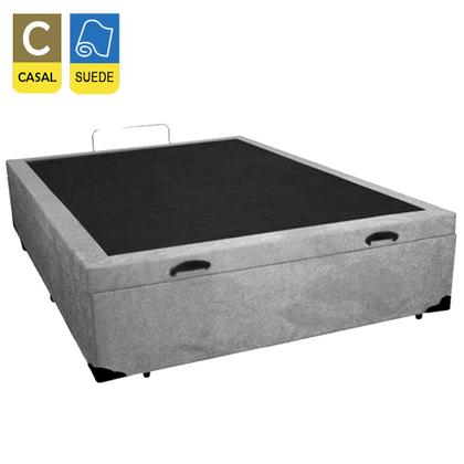 Imagem de Cama Box Baú Casal Suede SerenePrime Cinza 138x188x44