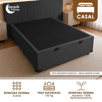 Imagem de Cama Box Baú Casal Suede SerenePrime Preto 138x188x44
