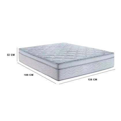Imagem de Cama Box Baú Casal Tecido Sintético Branco Com Colchão 138 Toronto Molas Ensacadas D33 32cm