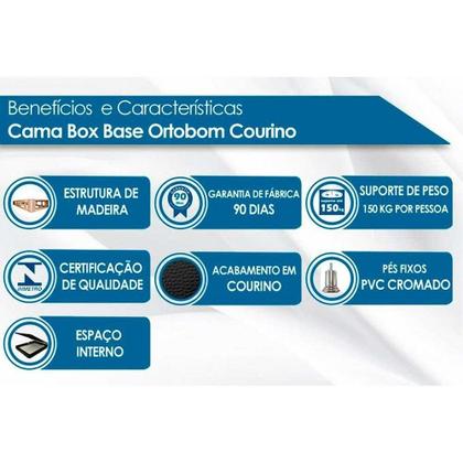 Imagem de Cama Box Baú Casal Universal Courano White (138x188x35) - Ortobom
