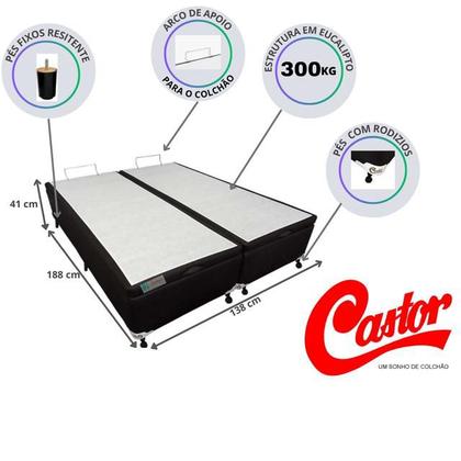 Imagem de Cama Box Baú Castor Casal Bipartido 138x188 - Divido em 2 módulos para facilitar manuseio e entrega em local de acesso reduzido.