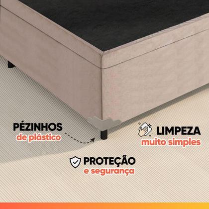 Imagem de Cama Box Baú Colchão Casal Molas Ensacadas City Pillow Top 138x64cm Branco/Bege Hellen