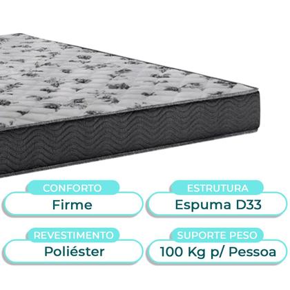 Imagem de Cama Box Bau + Colchão Casal Ortobom D33 Iso100 + Cabeceira Estofada