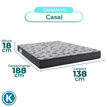 Imagem de Cama Box Bau + Colchão Casal Ortobom D33 Iso100 + Cabeceira Estofada