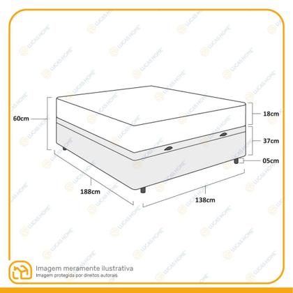 Imagem de Cama Box Baú + Colchão de Casal Ortobom D45 Iso 150 138x188x60cm