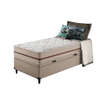 Imagem de Cama Box Baú + Colchão de Solteiro Classic Molas Pocket 88x188x64cm