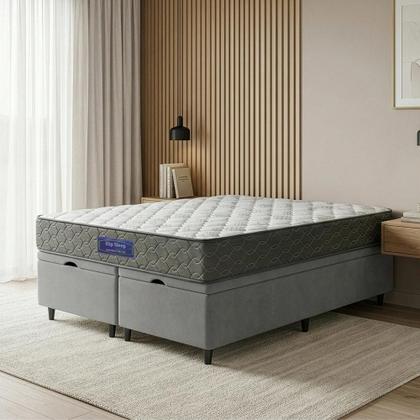 Imagem de Cama Box Baú Colchão Queen Ortopédico Espuma D33 Hiper 158x198x60cm