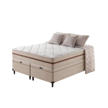 Cama Box Baú + Colchão Super King Classic Molas Pocket 193x203x64cm - Lucas Home Imagem de Cama Box Baú + Colchão Super King Classic Molas Pocket 193x203x64cm