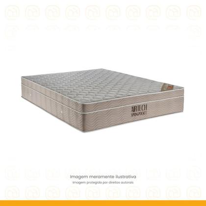 Imagem de Cama Box Baú + Colchão Viúva Molas Ensacadas Airtech 128cm Bege - Suporta até 150 Kg Por Pessoa