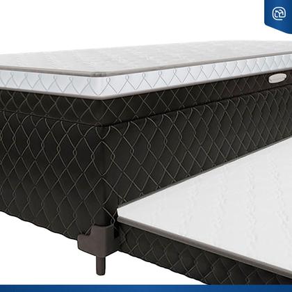 Imagem de Cama Box Baú com Colchão de Espuma acoplado e Auxiliar de Espuma Copenhague Solteiro 88 cm