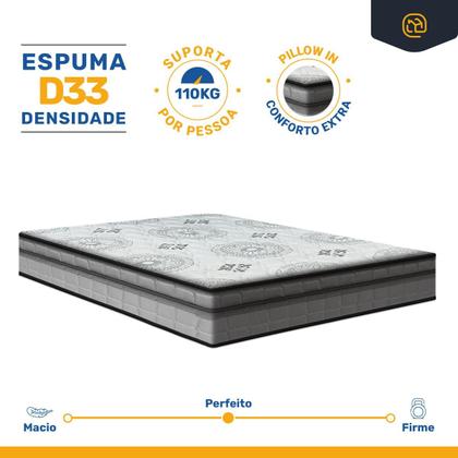 Imagem de Cama Box Baú com Colchão de Espuma D33 Anjos Pillow In Ortosleep Queen 158 cm