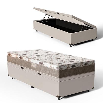 Imagem de Cama Box Baú com Colchão de Espuma D33 Ortopédico Pillow In Luna Solteiro 88cm