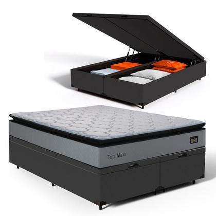 Imagem de Cama Box Baú com Colchão de Espuma D33 Pillow Top Maxx Queen 158 cm