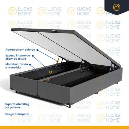 Imagem de Cama Box Baú com Colchão de Espuma D33 Probel Guarda-Costas ProEvidence Plus Super King 193cm