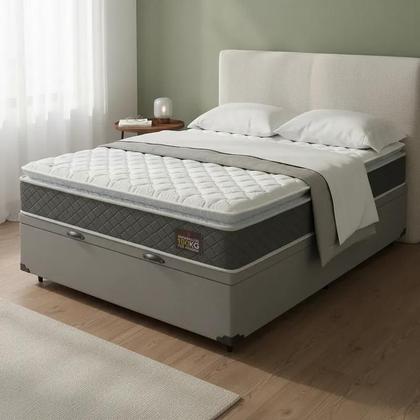 Imagem de Cama Box Baú com Colchão de Espuma D45 Pillow Top Fort Comfort Casal 138 cm