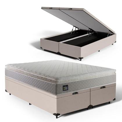 Imagem de Cama Box Baú com Colchão de Espuma D45 Pillow Top Strong Queen 158 cm