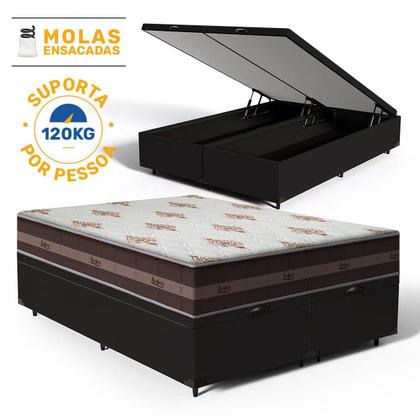 Imagem de Cama Box Baú com Colchão de Molas Anjos Classic Pocket Super King 193cm