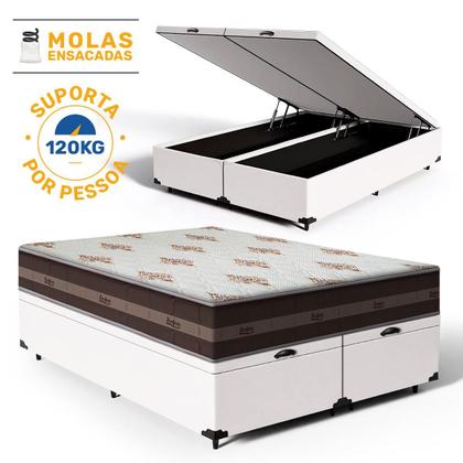 Imagem de Cama Box Baú com Colchão de Molas Anjos Classic Pocket Super King 193cm