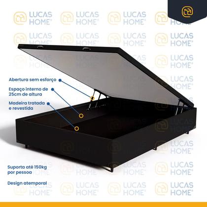 Imagem de Cama Box Baú com Colchão de Molas Ensacadas Anjos Classic Casal 138cm