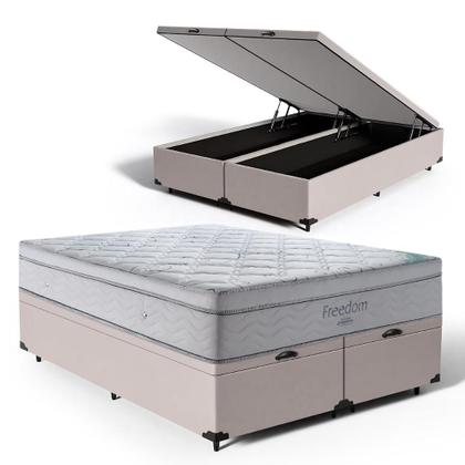 Imagem de Cama Box Baú com Colchão de Molas Ensacadas D33 Ortobom Pillow In Freedom Queen 158 cm