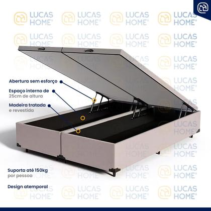 Imagem de Cama Box Baú com Colchão de Molas Ensacadas D33 Ortobom Pillow In Freedom Queen 158 cm