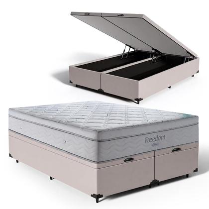Imagem de Cama Box Baú com Colchão de Molas Ensacadas D33 Ortobom Pillow In Freedom Queen 158 cm