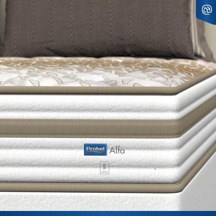 Imagem de Cama Box Baú com Colchão de Molas Ensacadas Double Face Pillow Euro Alfa Probel Queen 158 cm