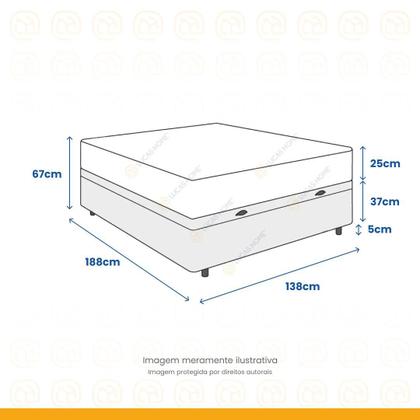 Imagem de Cama Box Baú com Colchão de Molas Ensacadas Ortobom Airtech Casal 138 cm