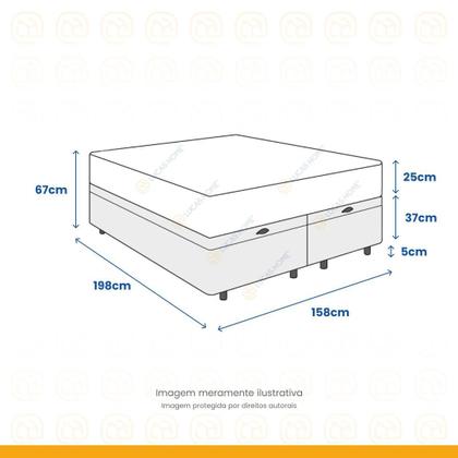 Imagem de Cama Box Baú com Colchão de Molas Ensacadas Ortobom Airtech Queen 158 cm