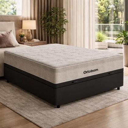 Imagem de Cama Box Baú com Colchão de Molas Ensacadas Ortobom AirTech SpringPocket Casal 138 cm