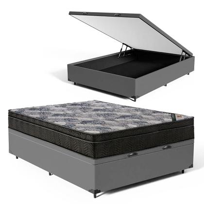 Imagem de Cama Box Baú com Colchão de Molas Ensacadas Ortobom ISO SuperPocket Viúva 128 cm