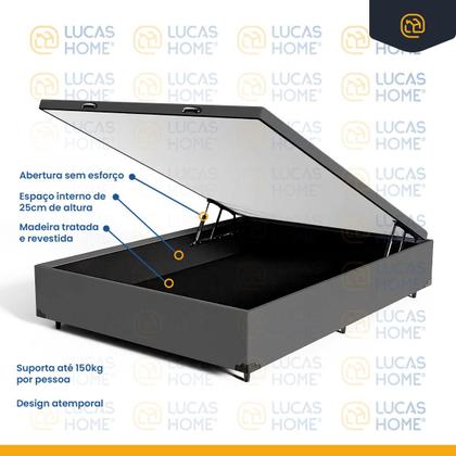 Imagem de Cama Box Baú com Colchão de Molas Ensacadas Ortobom ISO SuperPocket Viúva 128 cm