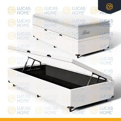 Imagem de Cama Box Baú com Colchão de Molas Ensacadas Pillow Top Flora Solteiro 88cm