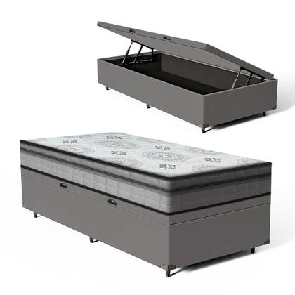 Imagem de Cama Box Baú com Colchão Espuma D33 Pillow In Anjos Ortosleep Solteiro 78x188x60cm