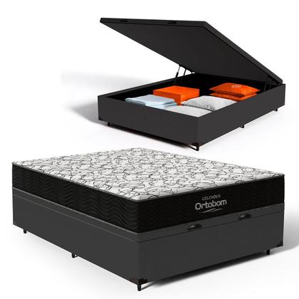 Imagem de Cama Box Baú com Colchão Espuma D45 Ortobom Airtech 150 Casal 138 cm