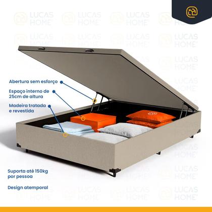 Imagem de Cama Box Baú com Colchão Espuma D60 Ortobom Force Dream Casal 138 cm