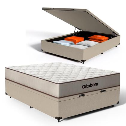 Imagem de Cama Box Baú com Colchão Espuma D60 Ortobom Force Dream Casal 138 cm