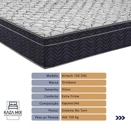 Imagem de Cama Box Baú e Colchão Airtech 150 Espuma D45 Viúvo Ortobom