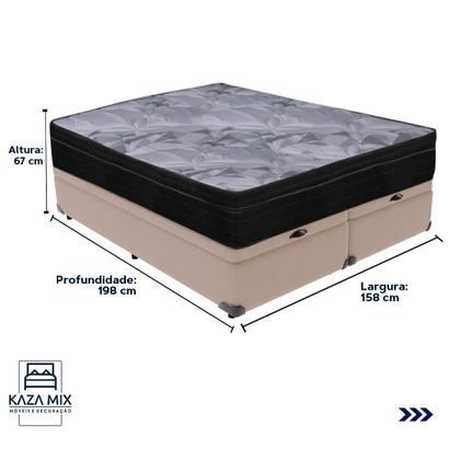 Imagem de Cama Box Baú e Colchão Airtech Pampa Molas ensacadas Queen Ortobom