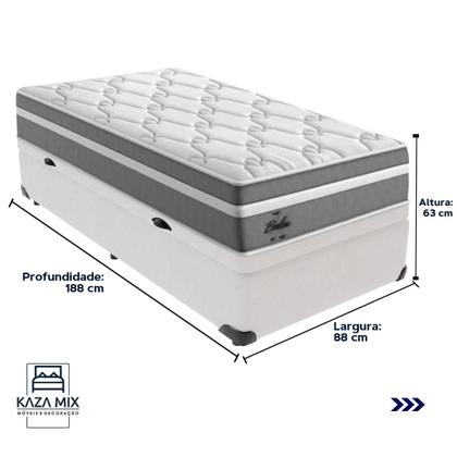 Imagem de Cama Box Baú e Colchão Berlim Molas Ensacadas Solteiro Probel